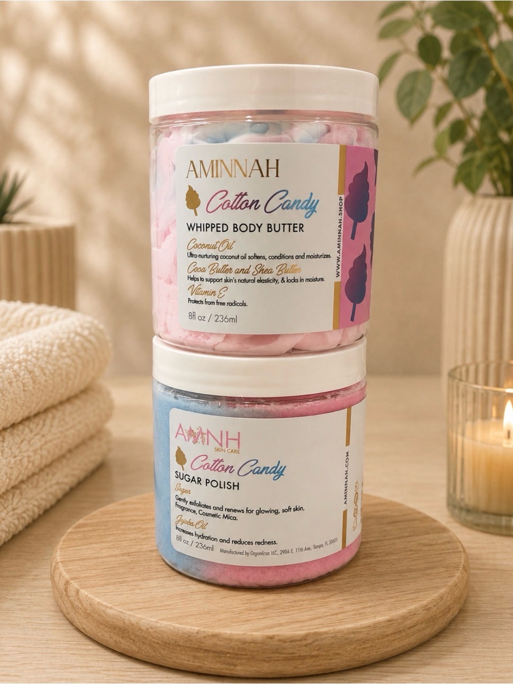 Aminnah (NWT) Cotton Candy Whipped Body Butter and Sugar Polish